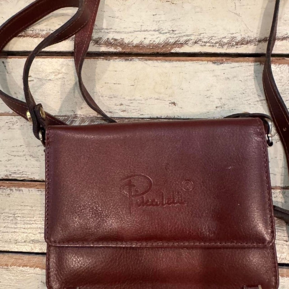 Picaldi Burgundy Leather Crossbody Bag Small Flap Shoulder Purse Mahogany